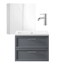 Dunes 800mm Grey Vanity Package with Mixer & LED Mirror